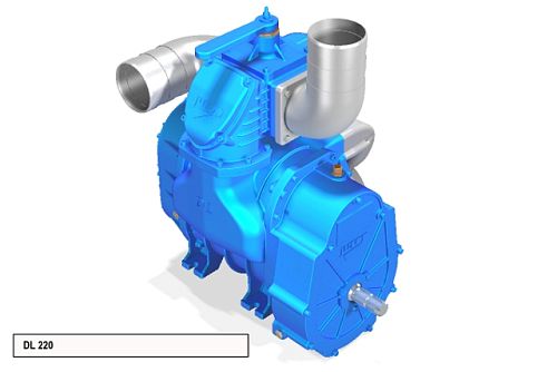 Насос вакуумный JUROP DL 180, 1000 об/мин, левое вращение, ручной клапан, гладкий вал
