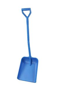 Лопата литая с короткой ручкой, эргономичная, полипропилен - 330х380х1120 мм., синий