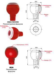 Пластиковые шаровые форсунки с шарнирным креплением HG RG