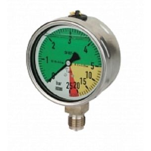 Манометр 0÷2/25 бар; вх.снизу Ш1/4; корпус нерж. (4 цвета); Ø100 мм (замена арт.8302631)