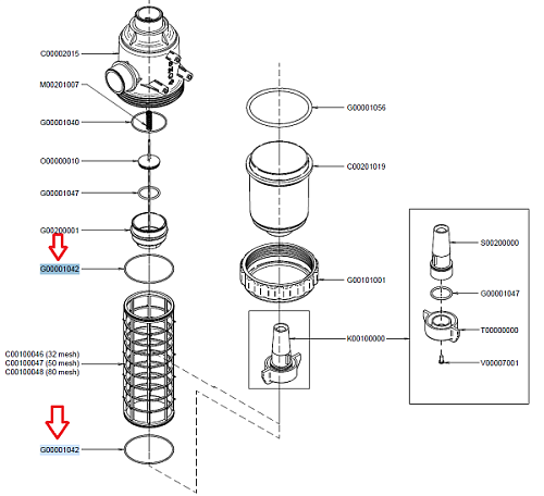 Уплотнительное кольцо 2,62х101,27 EPDM фильтрующего элемента