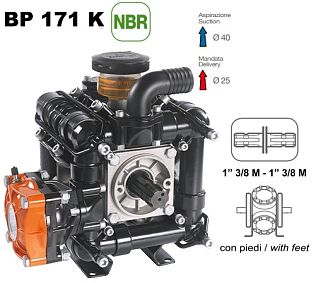 Насос мембранный Comet серия BP171 (162 л/мин; 20 бар); вал ВОМ 1"3/8