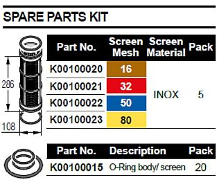 Фильтрующий элемент 286х108/16 меш. (корич.), с кольцами (ARAG - аналога НЕТ)