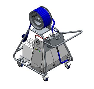 Мобильный пенный пост MPP-B-SAT-2A/20/PCB с насосом, компрессором и катушкой