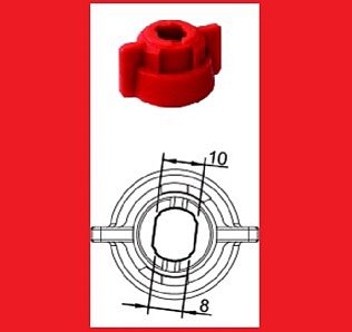 Гайка распылителя универсальная (красн.)