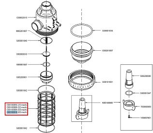 Фильтрующий элемент 80 меш, желт. (замена K00100027)