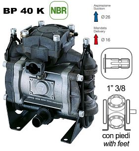 Насос мембранный Comet серия BP40 (43,3 л/мин; 15 бар); вал ВОМ 1"3/8