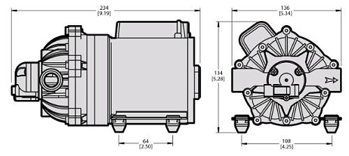 Насос мембранно-поршневой Comet серия EVERFLO EF 7000 (26,5 л/мин; 4,1 бар) 24V
