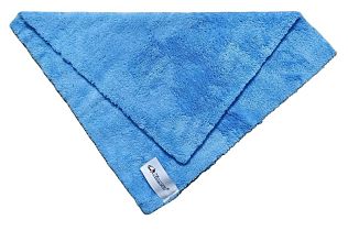 Микрофибра, махровая, голубая 40х40, 450 gsm, с логотипом, в упаковке(140 короб)